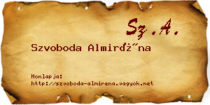 Szvoboda Almiréna névjegykártya